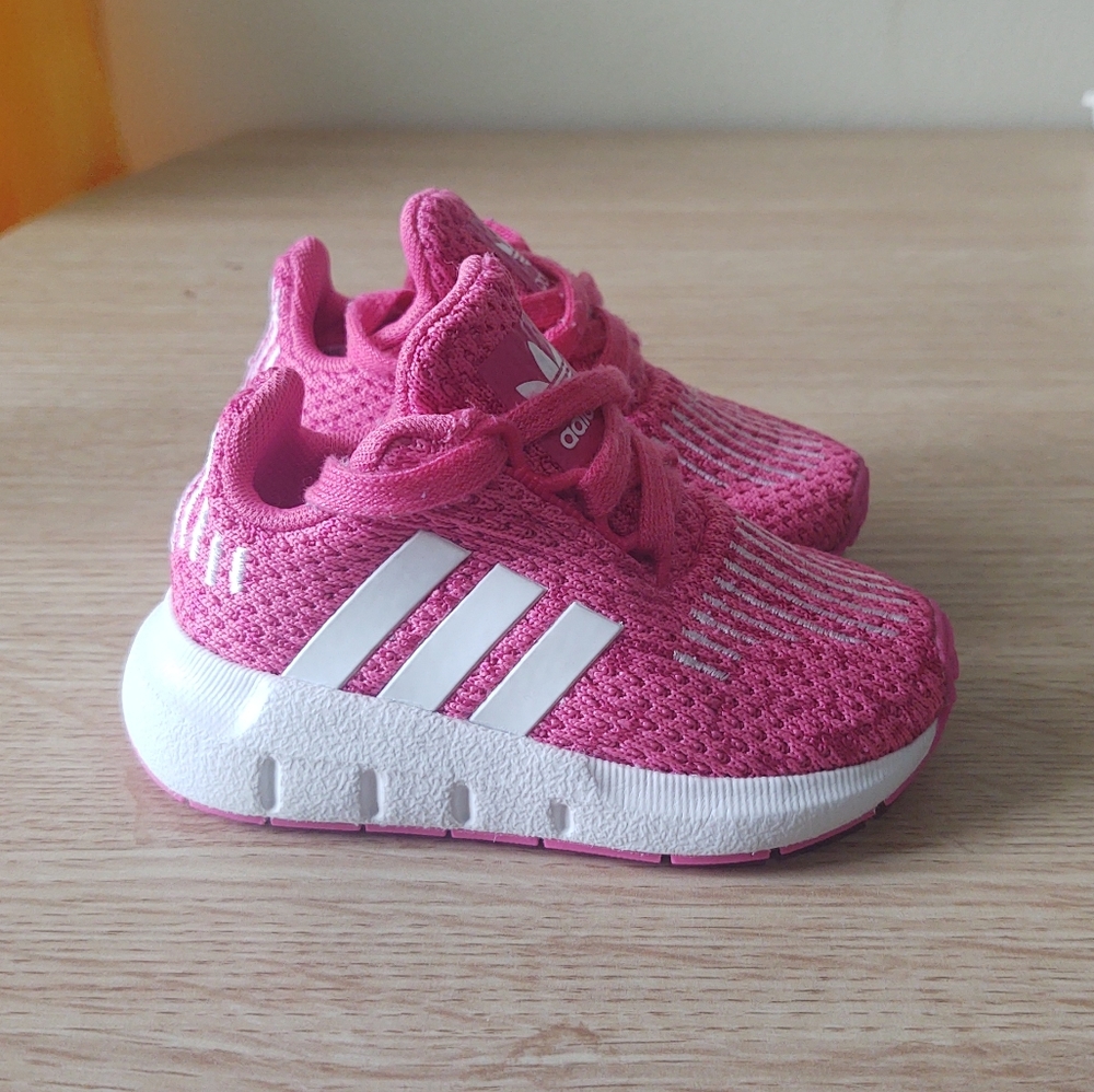 Pink Adidas infant shoes sneakers